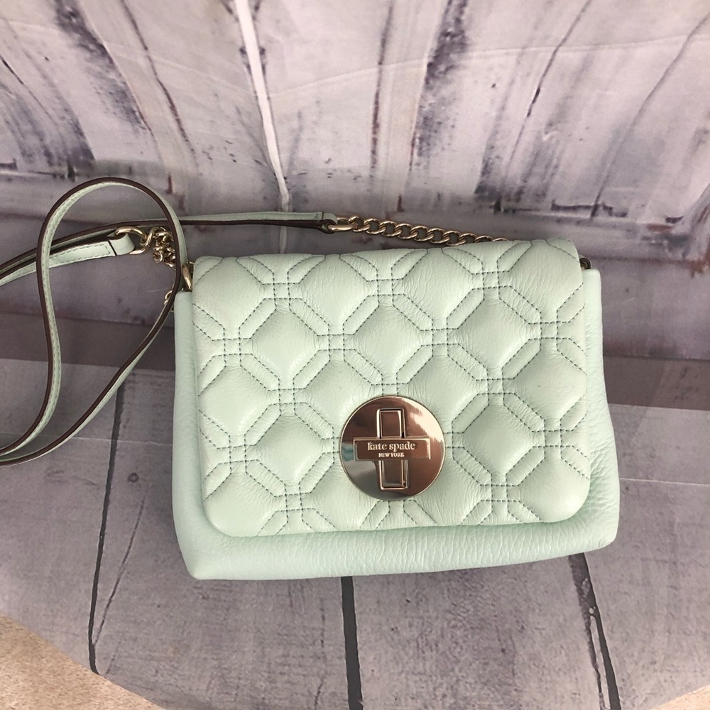 Kate Spade Aster Court Naomi Leather Green Purse - Picture 6 of 14
